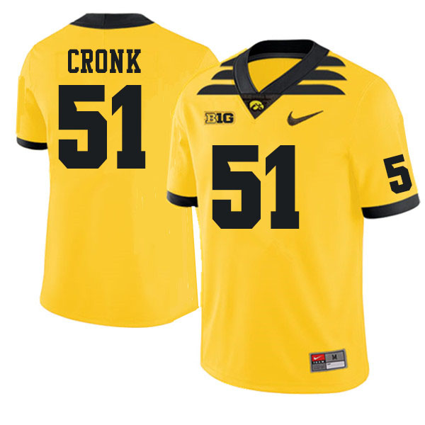 Men #51 Coy Cronk Iowa Hawkeyes College Football Jerseys Sale-Gold